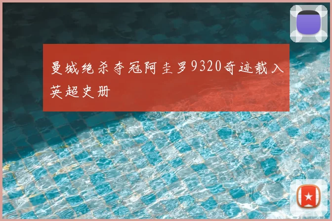 曼城绝杀夺冠阿圭罗9320奇迹载入英超史册